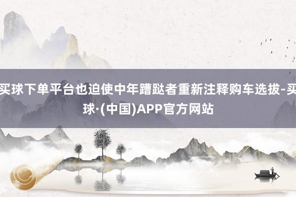买球下单平台也迫使中年蹧跶者重新注释购车选拔-买球·(中国)APP官方网站