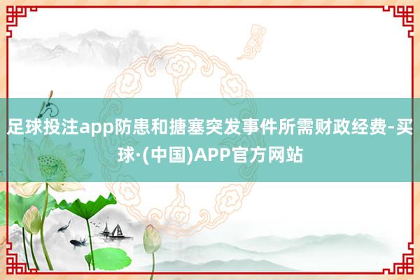 足球投注app防患和搪塞突发事件所需财政经费-买球·(中国)APP官方网站