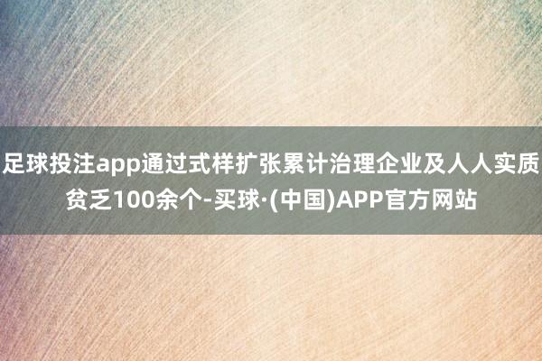 足球投注app通过式样扩张累计治理企业及人人实质贫乏100余个-买球·(中国)APP官方网站