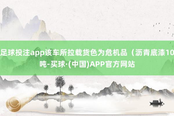 足球投注app该车所拉载货色为危机品（沥青底漆10吨-买球·(中国)APP官方网站