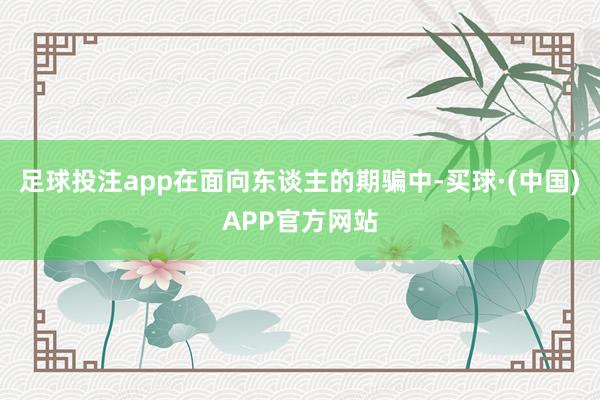 足球投注app　　在面向东谈主的期骗中-买球·(中国)APP官方网站