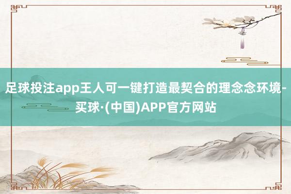 足球投注app王人可一键打造最契合的理念念环境-买球·(中国)APP官方网站