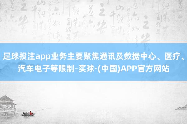 足球投注app业务主要聚焦通讯及数据中心、医疗、汽车电子等限制-买球·(中国)APP官方网站