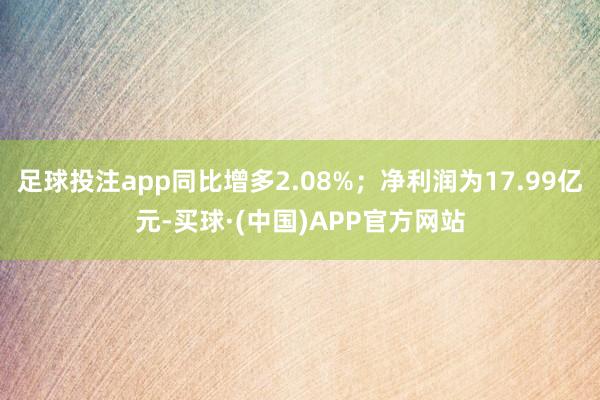 足球投注app同比增多2.08%；净利润为17.99亿元-买球·(中国)APP官方网站