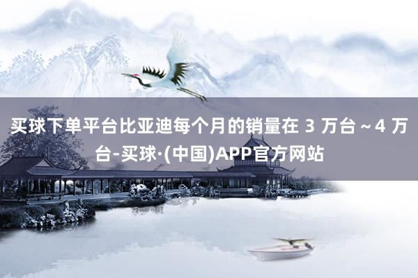 买球下单平台比亚迪每个月的销量在 3 万台～4 万台-买球·(中国)APP官方网站