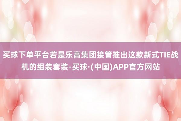 买球下单平台若是乐高集团接管推出这款新式TIE战机的组装套装-买球·(中国)APP官方网站