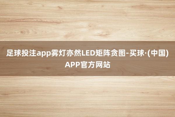 足球投注app雾灯亦然LED矩阵贪图-买球·(中国)APP官方网站