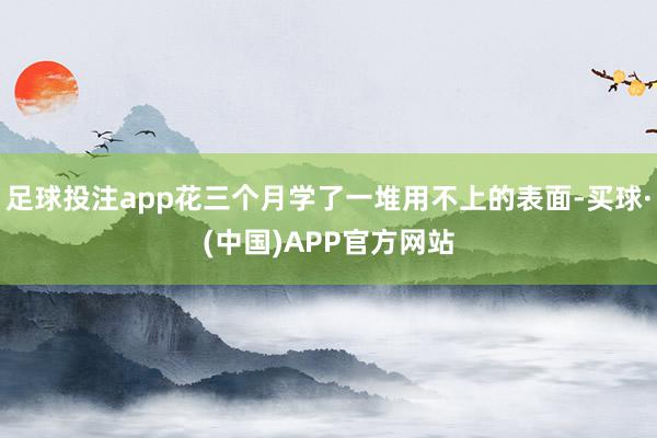足球投注app花三个月学了一堆用不上的表面-买球·(中国)APP官方网站