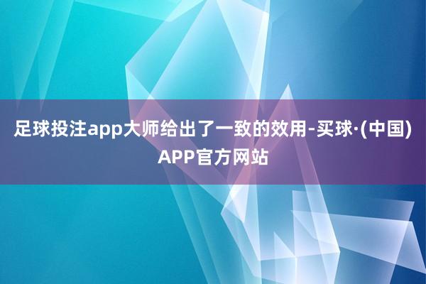 足球投注app大师给出了一致的效用-买球·(中国)APP官方网站