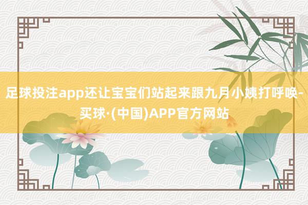 足球投注app还让宝宝们站起来跟九月小姨打呼唤-买球·(中国)APP官方网站