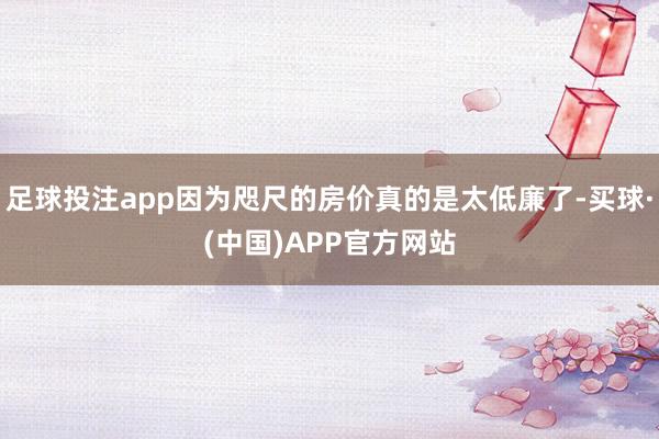 足球投注app因为咫尺的房价真的是太低廉了-买球·(中国)APP官方网站