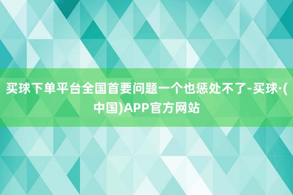 买球下单平台全国首要问题一个也惩处不了-买球·(中国)APP官方网站