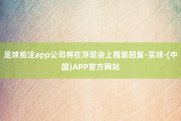 足球投注app公司将在浮现会上围聚回复-买球·(中国)APP官方网站