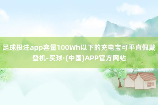 足球投注app容量100Wh以下的充电宝可平直佩戴登机-买球·(中国)APP官方网站