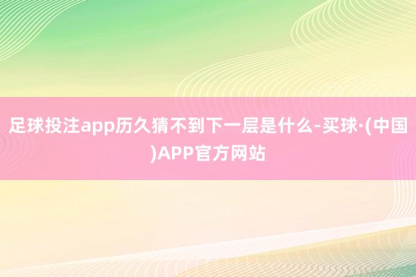 足球投注app历久猜不到下一层是什么-买球·(中国)APP官方网站