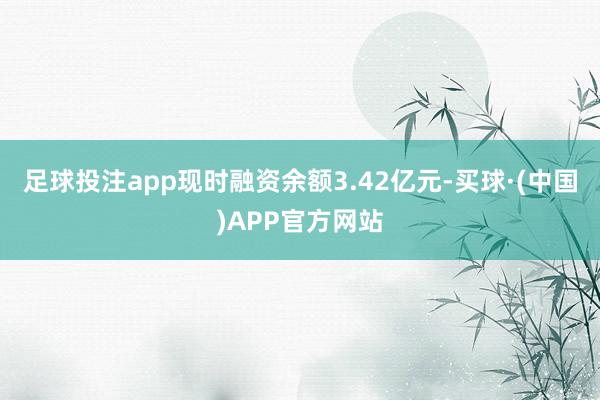 足球投注app现时融资余额3.42亿元-买球·(中国)APP官方网站