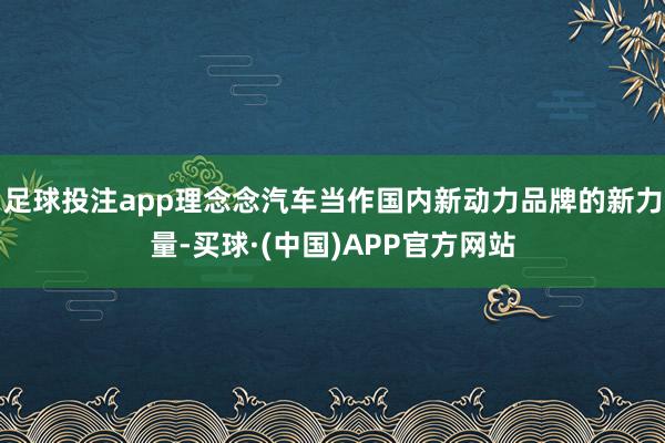 足球投注app理念念汽车当作国内新动力品牌的新力量-买球·(中国)APP官方网站
