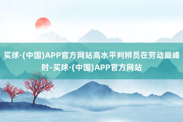 买球·(中国)APP官方网站高水平判辨员在劳动巅峰时-买球·(中国)APP官方网站