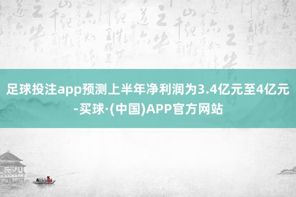 足球投注app预测上半年净利润为3.4亿元至4亿元-买球·(中国)APP官方网站
