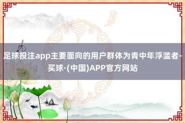 足球投注app主要面向的用户群体为青中年浮滥者-买球·(中国)APP官方网站
