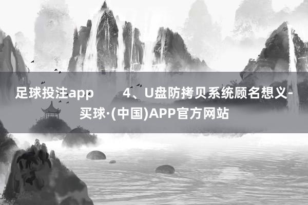 足球投注app        4、U盘防拷贝系统顾名想义-买球·(中国)APP官方网站