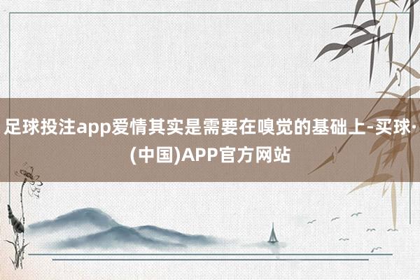 足球投注app爱情其实是需要在嗅觉的基础上-买球·(中国)APP官方网站