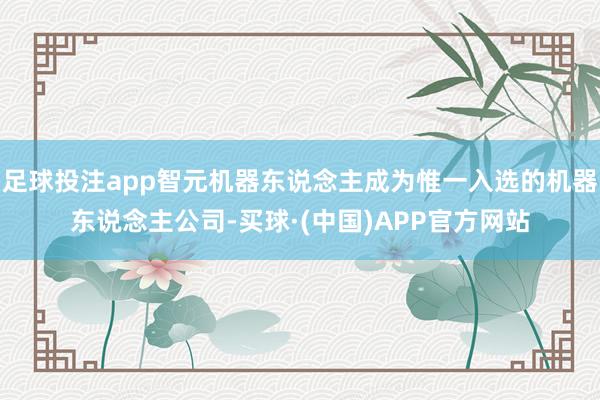 足球投注app智元机器东说念主成为惟一入选的机器东说念主公司-买球·(中国)APP官方网站