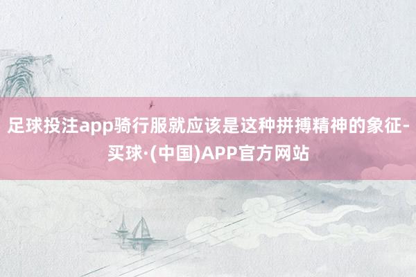 足球投注app骑行服就应该是这种拼搏精神的象征-买球·(中国)APP官方网站
