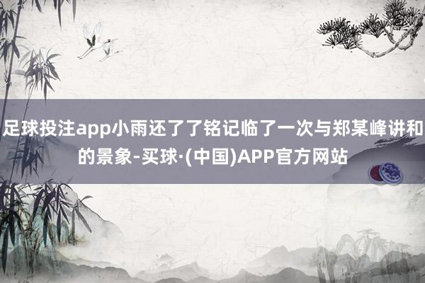 足球投注app小雨还了了铭记临了一次与郑某峰讲和的景象-买球·(中国)APP官方网站