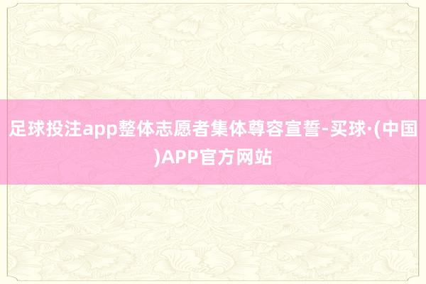 足球投注app整体志愿者集体尊容宣誓-买球·(中国)APP官方网站