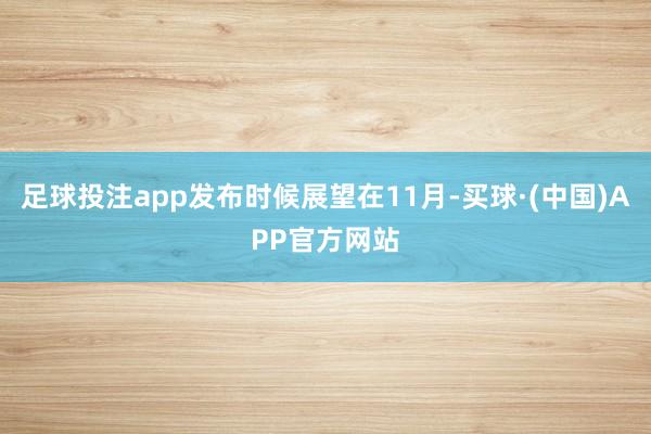 足球投注app发布时候展望在11月-买球·(中国)APP官方网站
