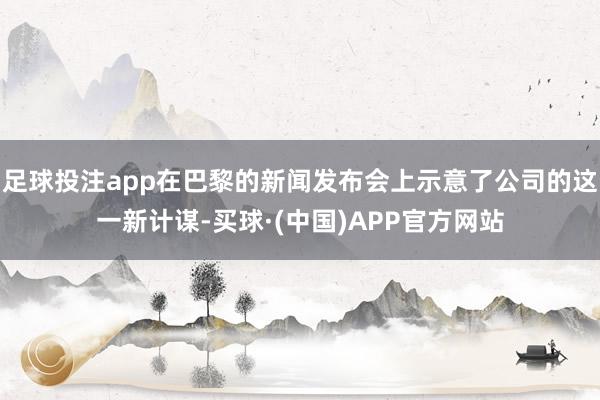 足球投注app在巴黎的新闻发布会上示意了公司的这一新计谋-买球·(中国)APP官方网站