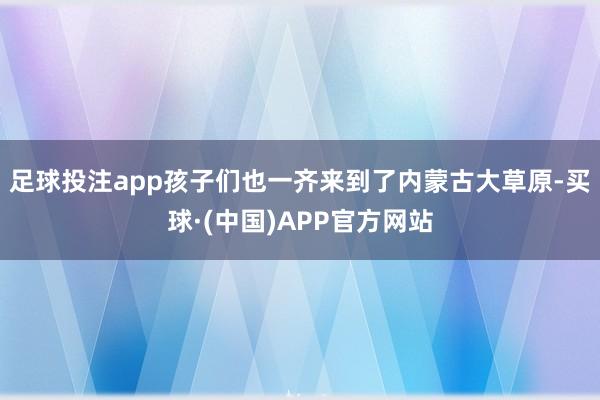 足球投注app孩子们也一齐来到了内蒙古大草原-买球·(中国)APP官方网站