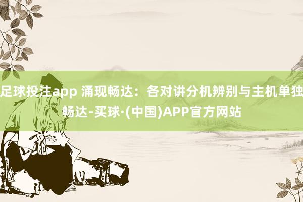 足球投注app 涌现畅达：各对讲分机辨别与主机单独畅达-买球·(中国)APP官方网站