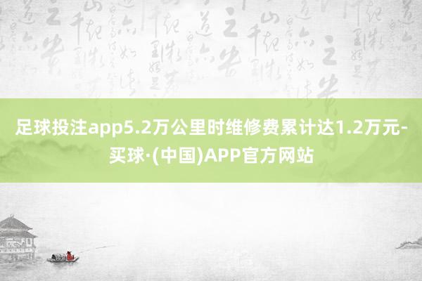 足球投注app5.2万公里时维修费累计达1.2万元-买球·(中国)APP官方网站