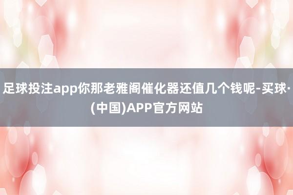 足球投注app你那老雅阁催化器还值几个钱呢-买球·(中国)APP官方网站