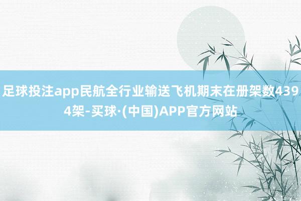 足球投注app民航全行业输送飞机期末在册架数4394架-买球·(中国)APP官方网站