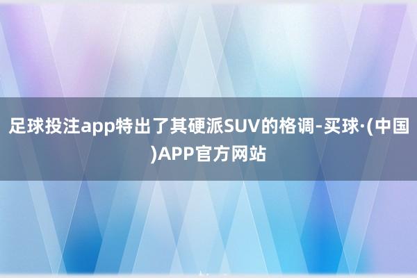 足球投注app特出了其硬派SUV的格调-买球·(中国)APP官方网站