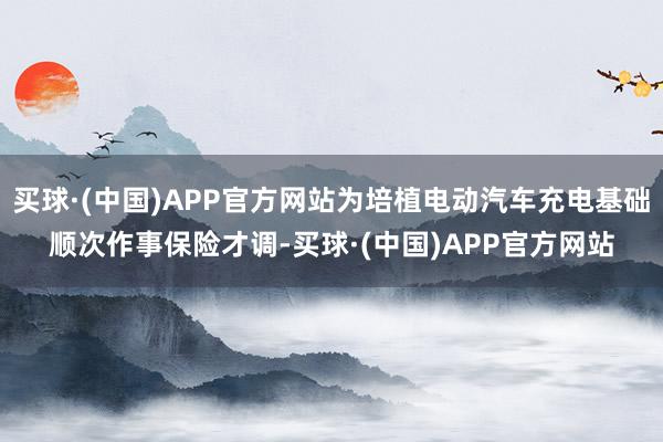 买球·(中国)APP官方网站为培植电动汽车充电基础顺次作事保险才调-买球·(中国)APP官方网站