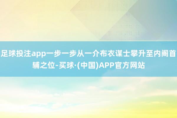 足球投注app一步一步从一介布衣谋士攀升至内阁首辅之位-买球·(中国)APP官方网站