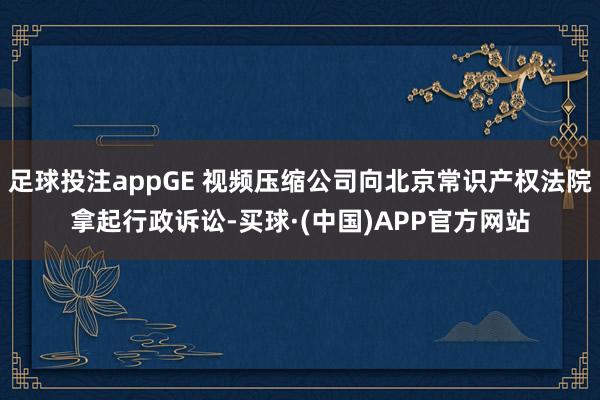 足球投注appGE 视频压缩公司向北京常识产权法院拿起行政诉讼-买球·(中国)APP官方网站