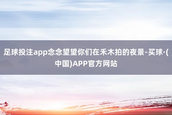 足球投注app念念望望你们在禾木拍的夜景-买球·(中国)APP官方网站
