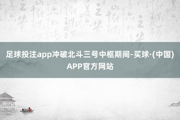 足球投注app冲破北斗三号中枢期间-买球·(中国)APP官方网站