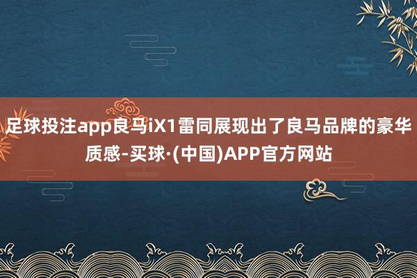 足球投注app良马iX1雷同展现出了良马品牌的豪华质感-买球·(中国)APP官方网站