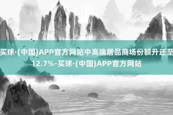 买球·(中国)APP官方网站中高端居品商场份额升迁至12.7%-买球·(中国)APP官方网站