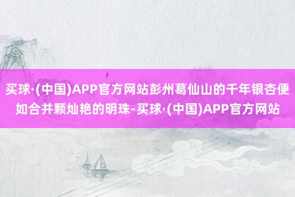 买球·(中国)APP官方网站彭州葛仙山的千年银杏便如合并颗灿艳的明珠-买球·(中国)APP官方网站