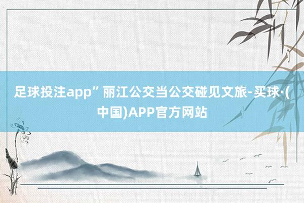 足球投注app”丽江公交 当公交碰见文旅-买球·(中国)APP官方网站
