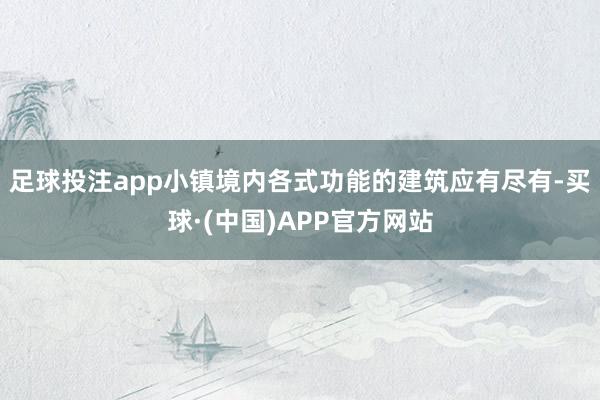 足球投注app小镇境内各式功能的建筑应有尽有-买球·(中国)APP官方网站