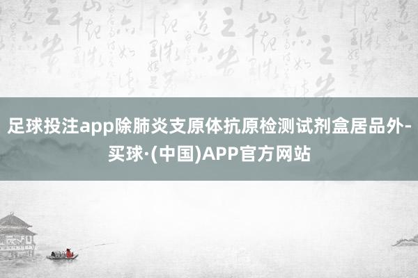 足球投注app除肺炎支原体抗原检测试剂盒居品外-买球·(中国)APP官方网站
