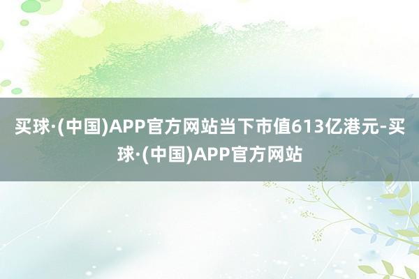 买球·(中国)APP官方网站当下市值613亿港元-买球·(中国)APP官方网站